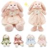 Small Soft Stuffed Animal Bunny Wearing Retro Dress Rabbit Plush Toy for Baby Girls Toys Cuddly Dolls Easter Birthday Gifts