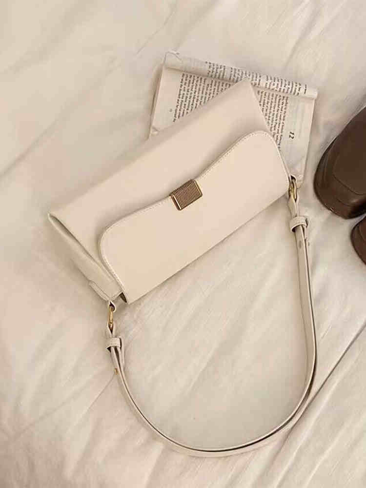 Retro Underarm Bag New Autumn Winter Women's Bags Fashion Solid Color PU Leather Handbag Casual Commuter Single Shoulder Pack