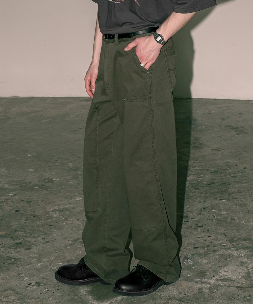 EZKATON Parts Double Knee Pants Khaki Mmlp6756
