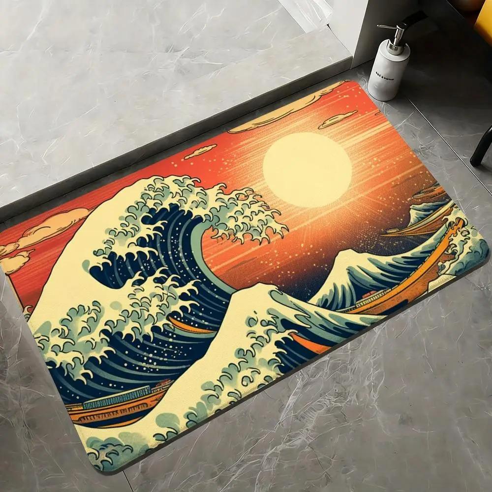 

Japanese Style Mat Dirt Resistant Home Decorative Rug Indoor Outdoor Entrance Mat Foot Mats for Living Room Bedroom 40x60cm