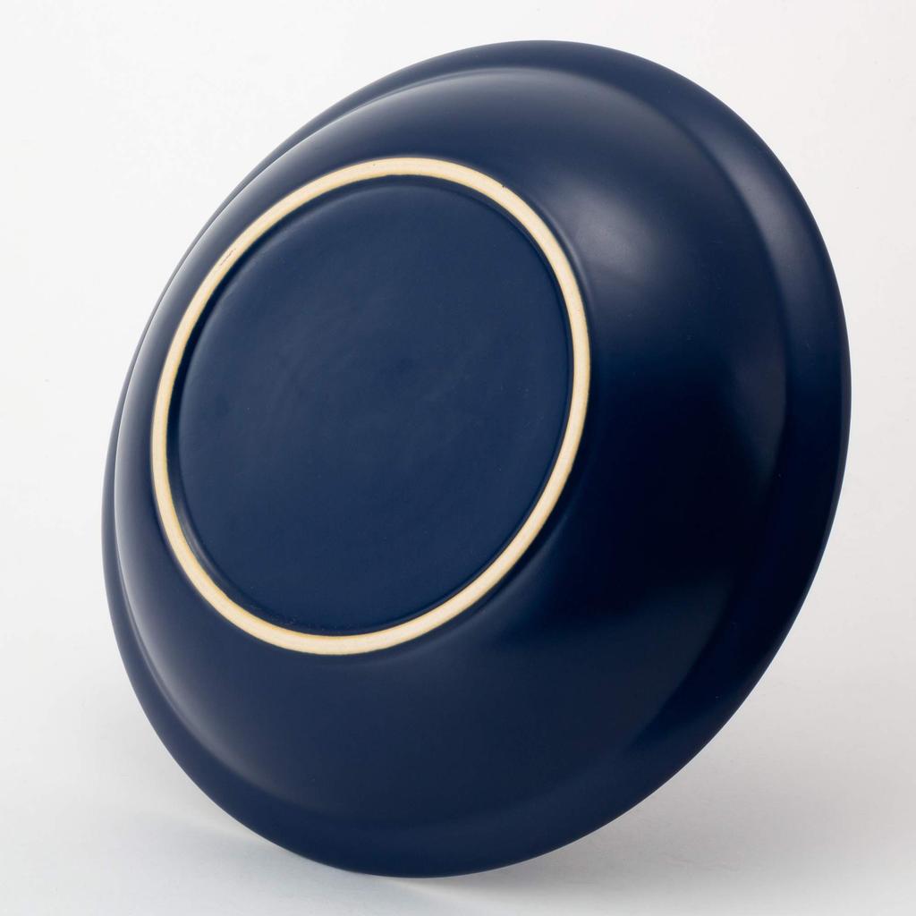 TAMAKI Curry and Pasta Plate, Edge Line, Blue, Diameter 21cm x Height 4.6cm, 700ml Capacity, Microwave and Dishwasher Safe, T-889176