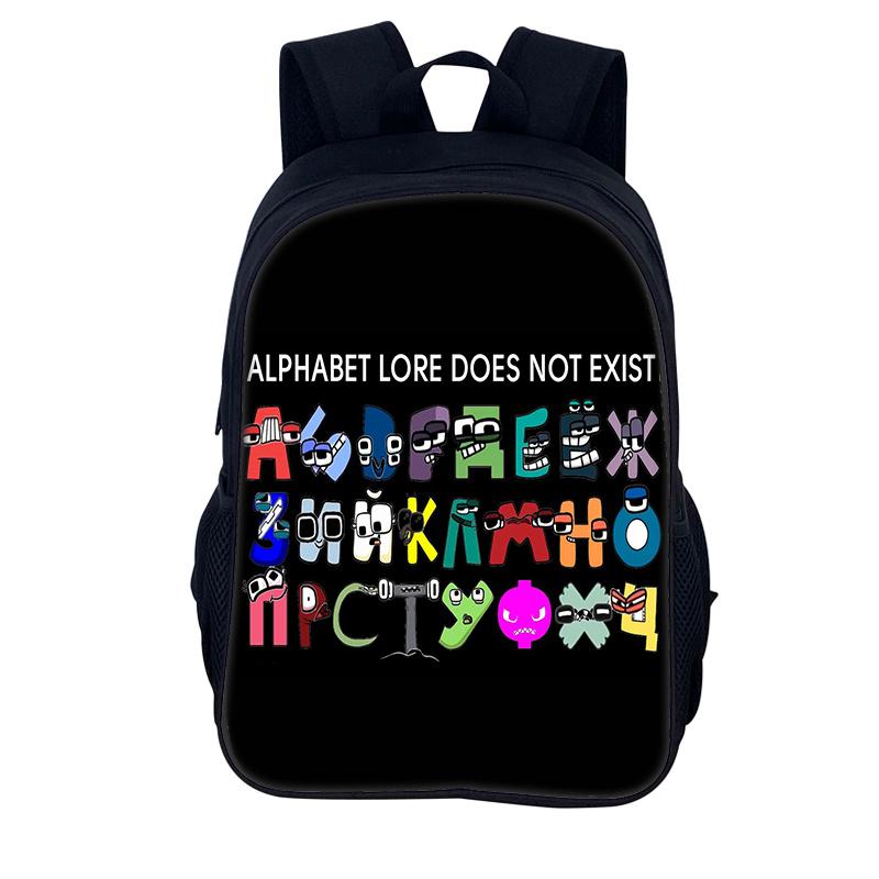 Hra Alphabet Lore Batoh Kluci Dívky Školka Taška Kreslený Potisk Písmen Dětské Batohy Měkká záda Školní taška Batoh pro batolata