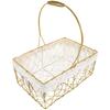 Metal Wire Fruit Vegetable Basket with Handle Kitchen Storage Basket Stable Non-Slip Decorative Bread Snack Holder for Home