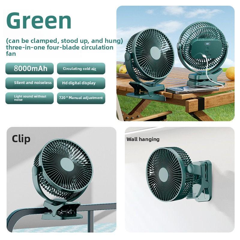 

Strong Wind 8-inch Strong Wind Student Dormitory Kitchen Office Camping Outdoor Long Battery Life USB Rechargeable Clip-on Fan