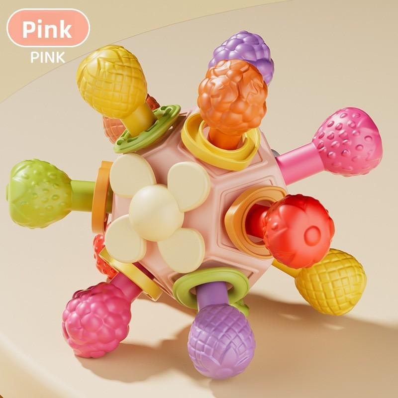 Silicone Baby Teething Toy With Grasping Ball For Infants And Toddlers