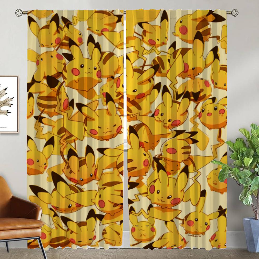 

P-pokemones Blackout Curtain for Room 2 Panel Halloween Decoration Partition Home Interior Curtains Shades Tulle for Bedroom W50xH70cmx2pcs-CL