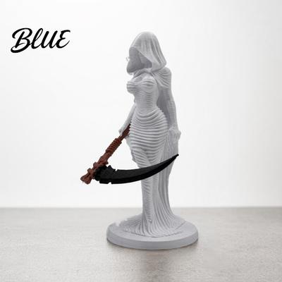 Escultura de Exhibición Estable Figura con Capucha Dama Segadora Estatua Gótica Parca con Figura de Guadaña Impresa en 3D Túnica Mujeres para Oficina Hogar Estantería