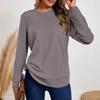 Women's Fashionable Casual Round Neck Solid Color Long Sleeve Top