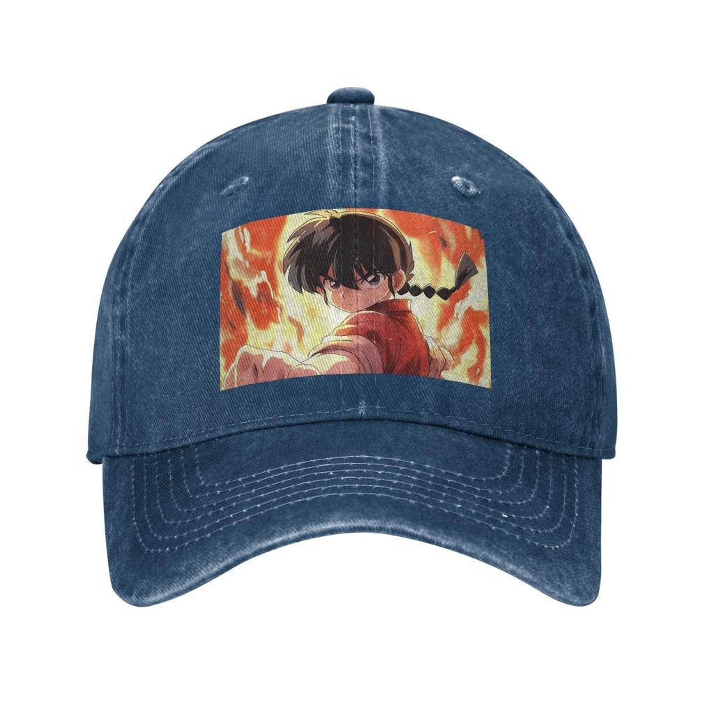 Ranma ? Saotome Pig Girls Washed Denim Cap Casual Baseball Caps Adjustable Hat Summer Unisex Baseball Hats