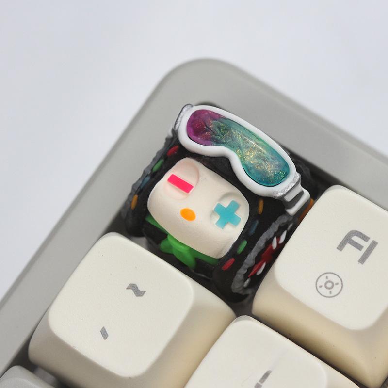MiFuny Pilot Keycaps Originality 3D Resin Kawaii Keyboard Caps Cartoon Handmade Anime Key Caps for Mechanical Keyboards Gift