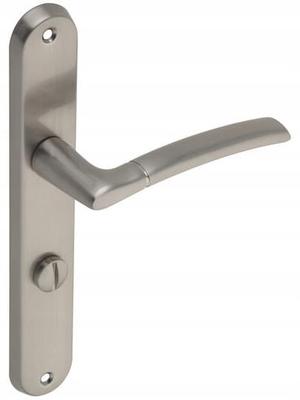 Internal Door Handle, Long Toilet Plate, Left, Brushed Nickel