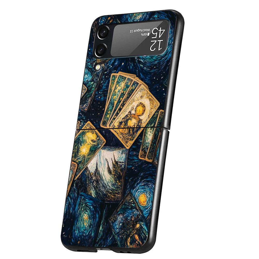 Witch Tarot Card Cover Phone Case For Samsung Galaxy Z Flip 7 6 5 4 3 5G Flip7 Flip6 Flip5 Flip4 Flip3 Black Fundas Shell