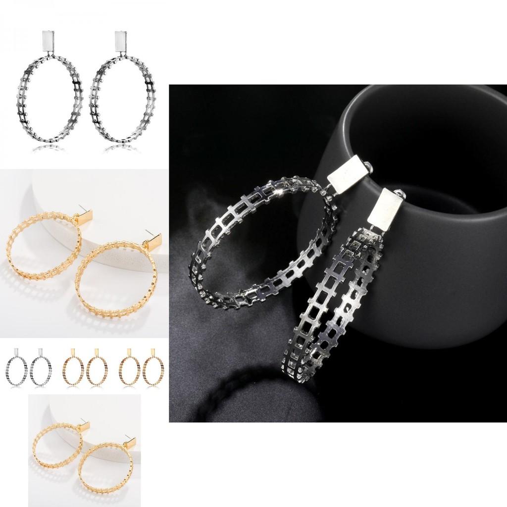 Stylish Gold Plated Geometric Earrings Trendy Street Style Must-have Jewelry