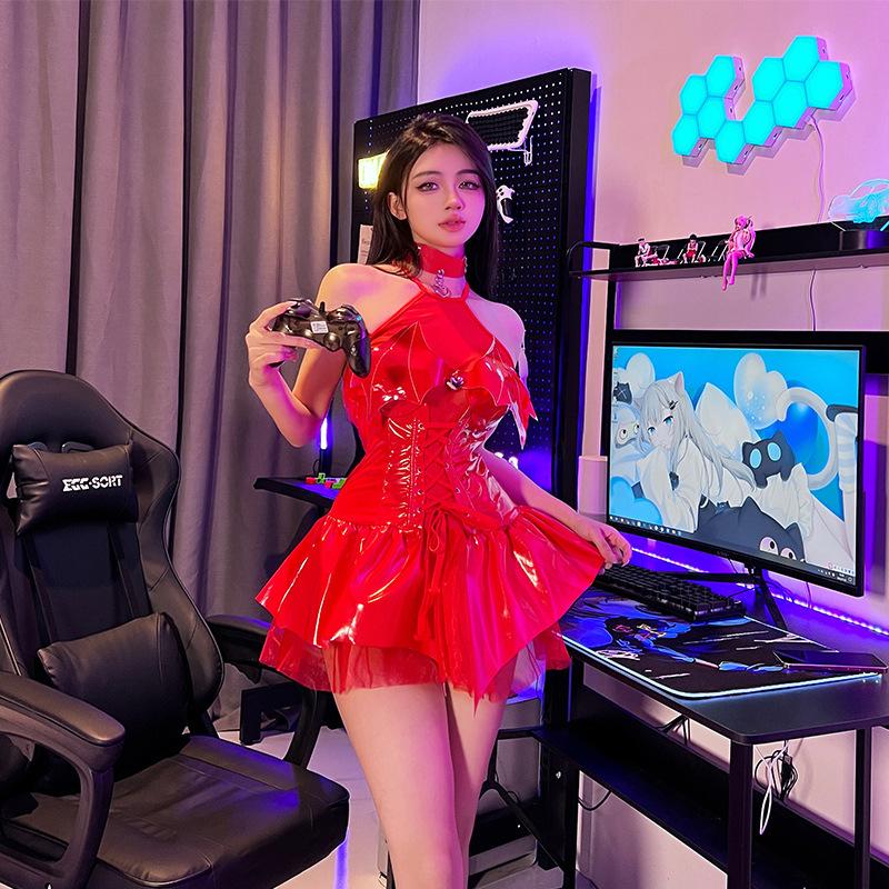 Sexy Lingerie Tight Patent Leather Demon Seduction Pu Suit Cosplay Free Uniform Female 2