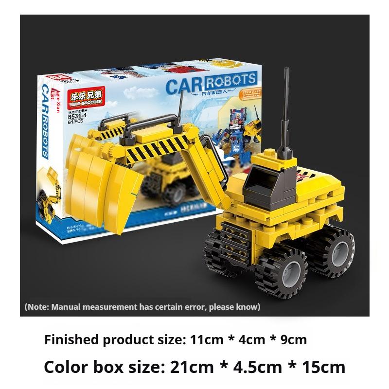 Truck Building Blocks Car Robot Deformation Small Particles Children's Educational Assembly Toys