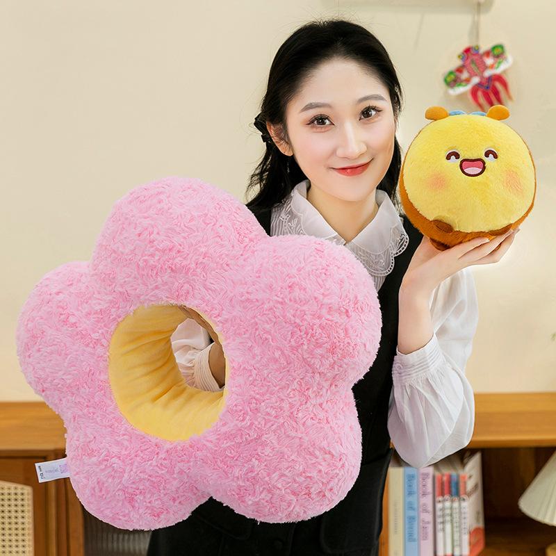 Sun bee flower throw pillow toy girl bed cushion long pillow sleeping leg pillow
