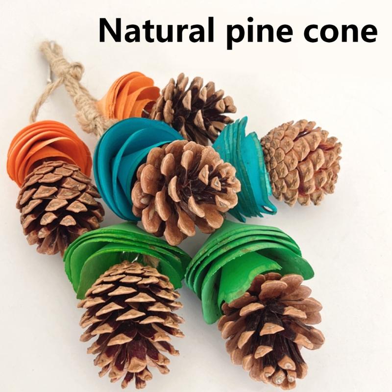 Bird Tearing Toy Birdcage Pinecone Standing Toy Small Bird Grinding Chewing Toy All Size Bird Cage Entertainment Toy