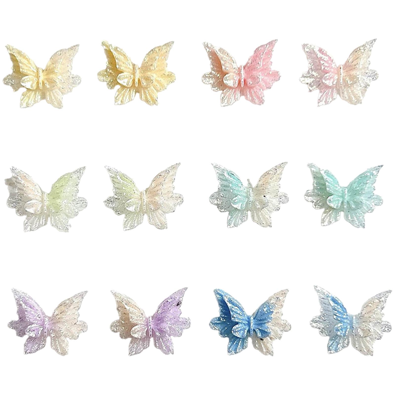 

30 шт. 3D тисненые наклейки для ногтей с бабочками, самоклеящиеся наклейки для нейл-арта для женщин, девушек, маникюр, DIY аксессуары One Size