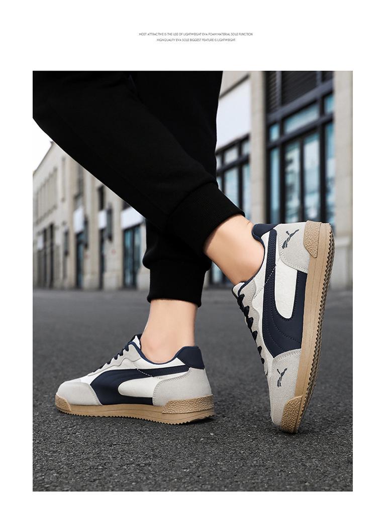2025 Spring Men's Fashionable Retro Platform Sneakers - Breathable, Comfortable, Versatile, Trendy, Plus Sizes Available