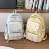 Schoolbag Sweet College Style Backpack Female Middle and High School Students Large Capacity Burden Reduction School Bag High Value Plaid Pain Bag