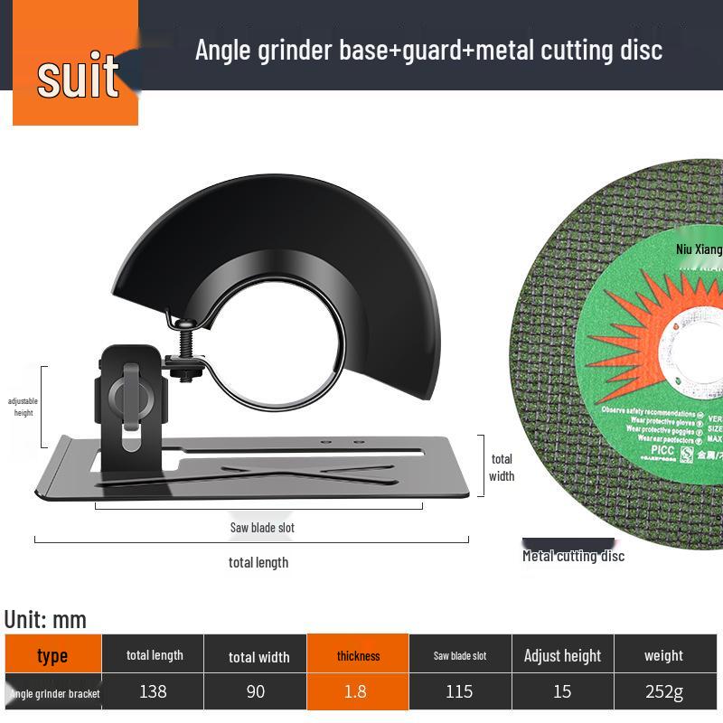 Waterproof Dustproof Angle Grinder Protective Cover and Grooving Base Set