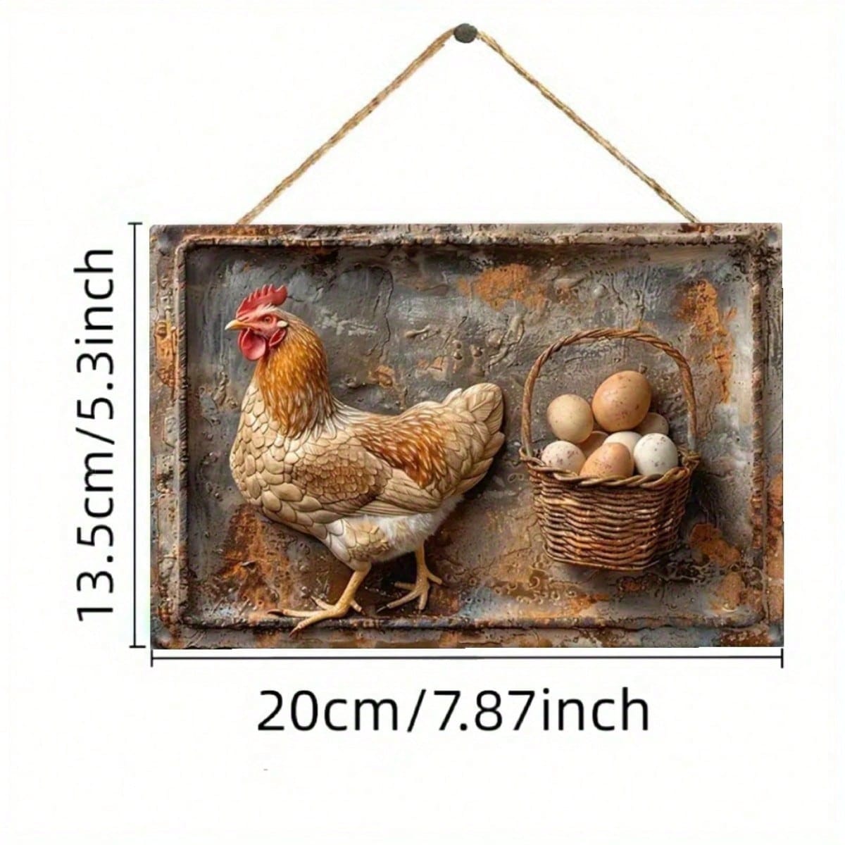 

Metal Rooster Basket Wall Art Vintage Home Decor Gift 20x30cm різнокольоровий