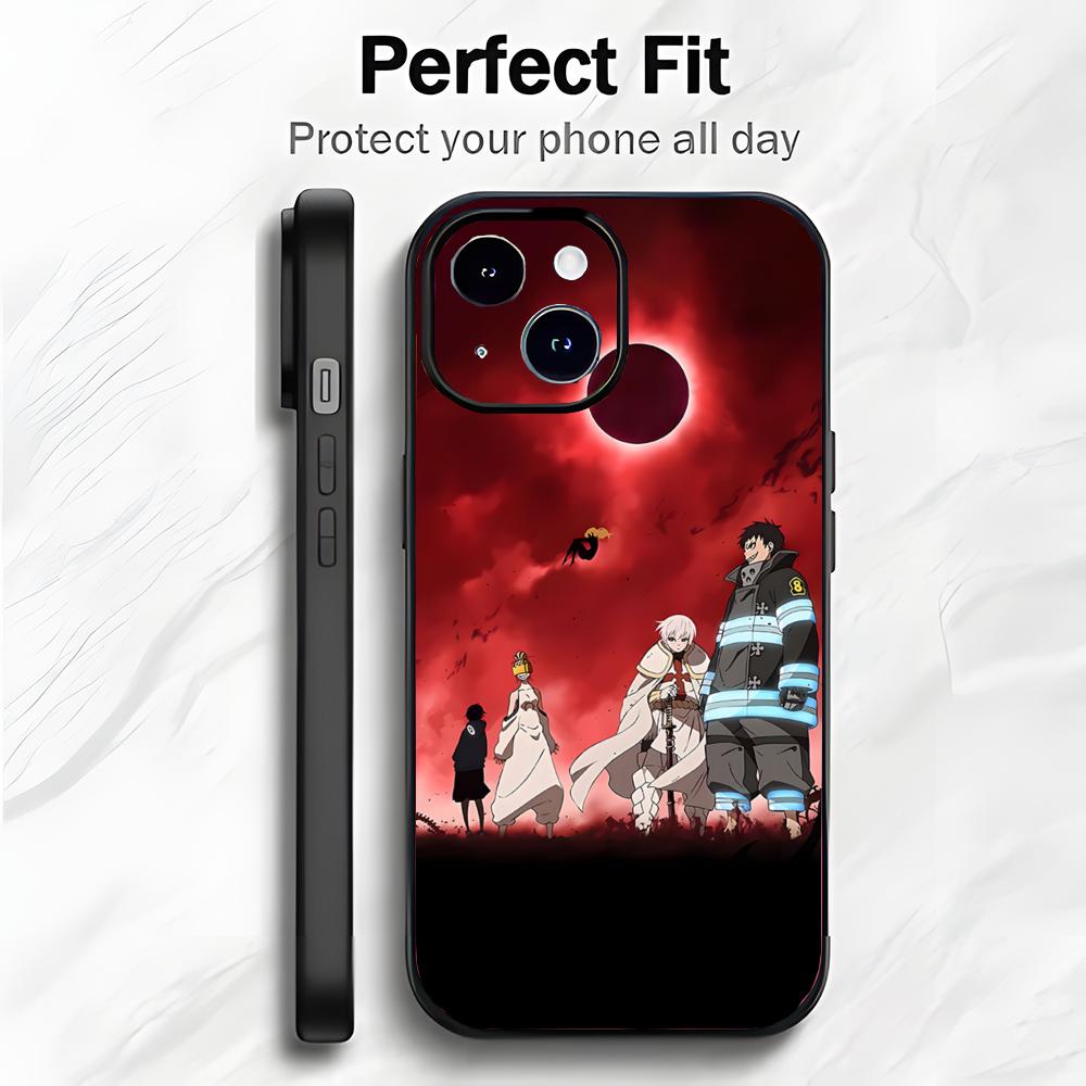 Mutige Aktion Japanischer Anime F-Fire Force Handyhülle Handyhülle Weiche Verpackung Leicht Für iPhone17 16 15 14 13ProMax