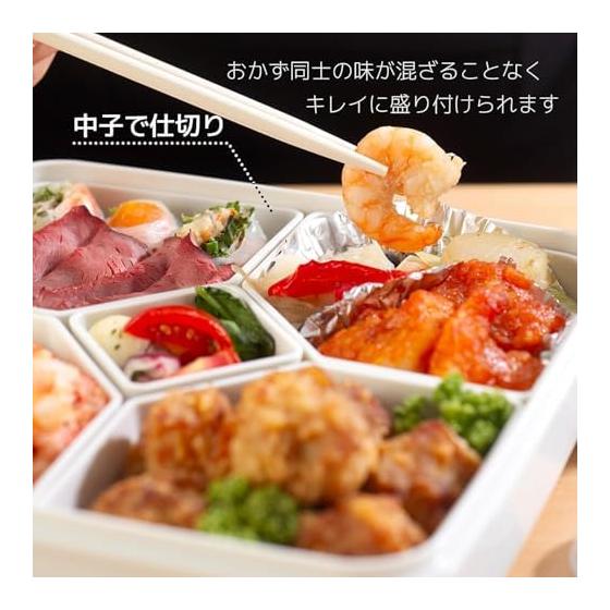 Inomata-k Lock Lunch Box (With Core) White Set of 2 Made in Japan Lunch Box Storage Container 9883