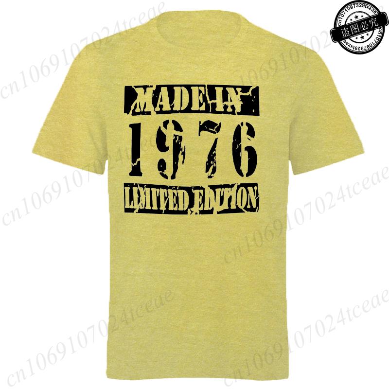 Made In 1976 Limited Mens TShirt 50th Birthday Print TShirt Casual Short Sleeve Tees Birthday Gift for 50th Party Male Shirts