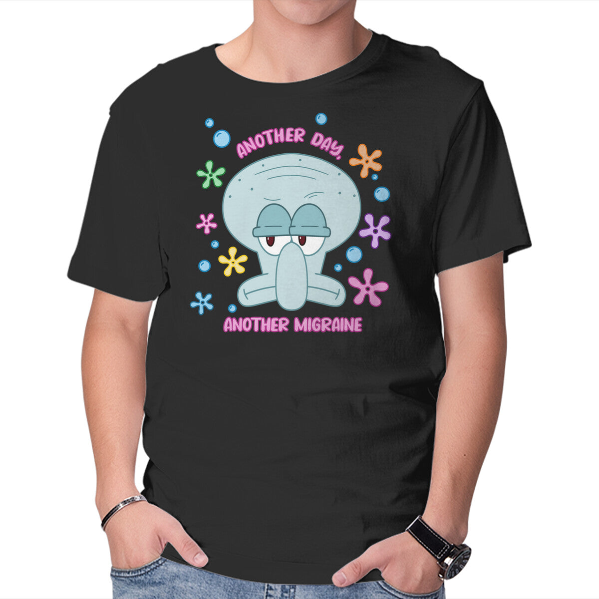Unisex Crew Neck T-Shirt Another Migraine Graphic Short Sleeve Casual Tee XXL