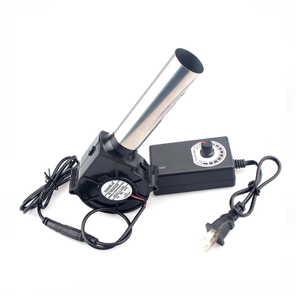 US Plug Powered Outdoor Cooking BBQ Fan Charcoal Blower 12V Portable Barbeque Air Blower for Barbecue Picnic Camping