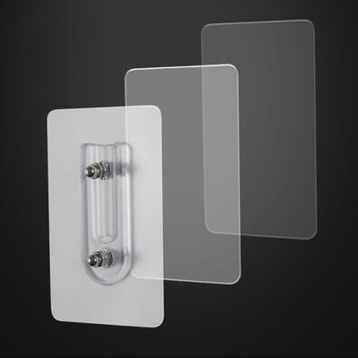 Scratch-Free, Non-Perforated, Strong Adhesive, Adjustable Hook Brackets for Wall Mounting - Contemporary Style, Plastic Material
