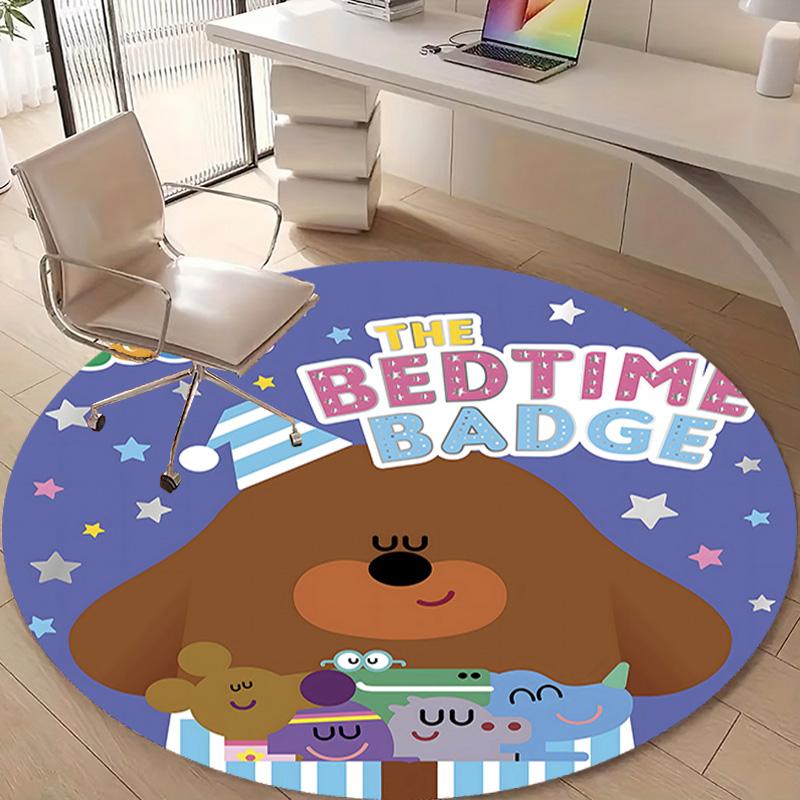 1pc Hey Duggee2 Design Printed Area Round Carpet for Bedroom Living Room Home Decor Rugs Mat Non Slip Mat Rug for Bedside