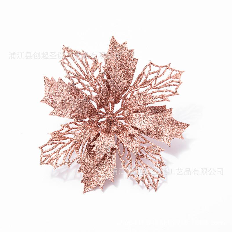 Beautiful Double Layer Shimmering Red Faux Flower Wreath For Christmas Tree Decoration Available In Rich Gold Silver And Festive Color Variations
