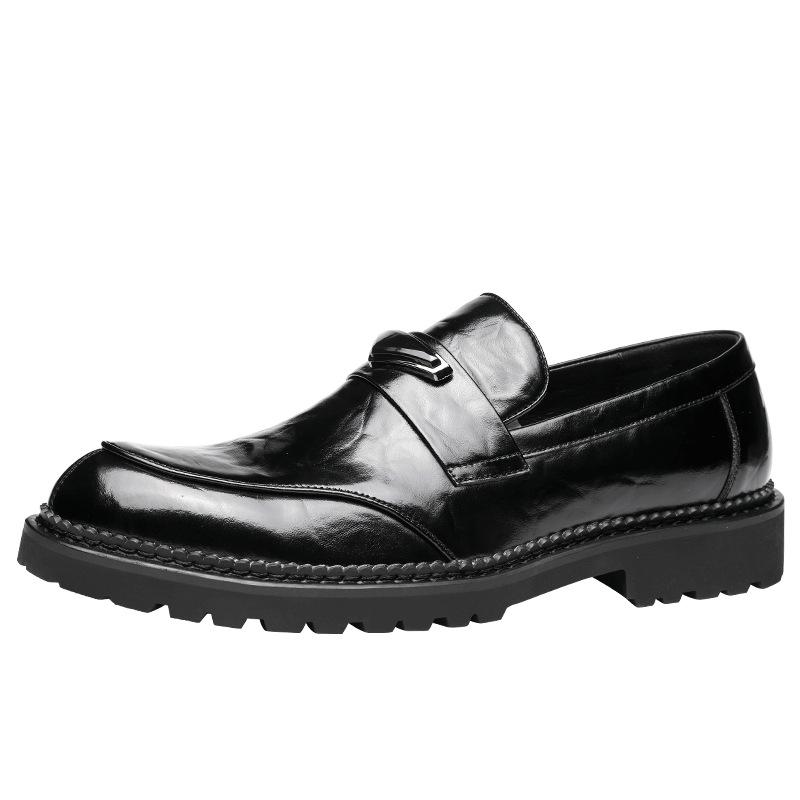 2025 New Men's Business Leather Shoes, One-pedal Loafers, High-end First-layer Cowhide Leather Casual Leather Shoes