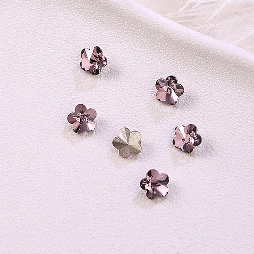 10 Pieces Pink Shiny Rhinestones Nail Art Decorations Mixed Shapes Including Hearts Squares Butterflies Drops for DIY Nail Design Home Salon Party