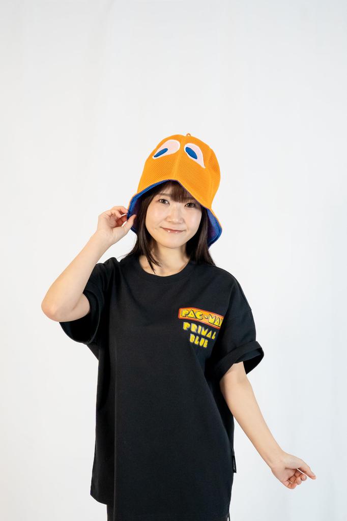 [Primal Blue] PACMAN 45th Anniversary Full Face Ghost Sauna Hat - Pacman Sulky Ghost Sauna Hat - Blinky, Inky, Clyde, Pinky (Clyde / Orange)