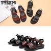 Damensandalen aus Leder mit weicher Sohle, Mama-Schuhe, Sommermode, bequeme Schuhe, flache, rutschfeste Sandalen mit dicker Sohle, mittleres Alter, PU-Material