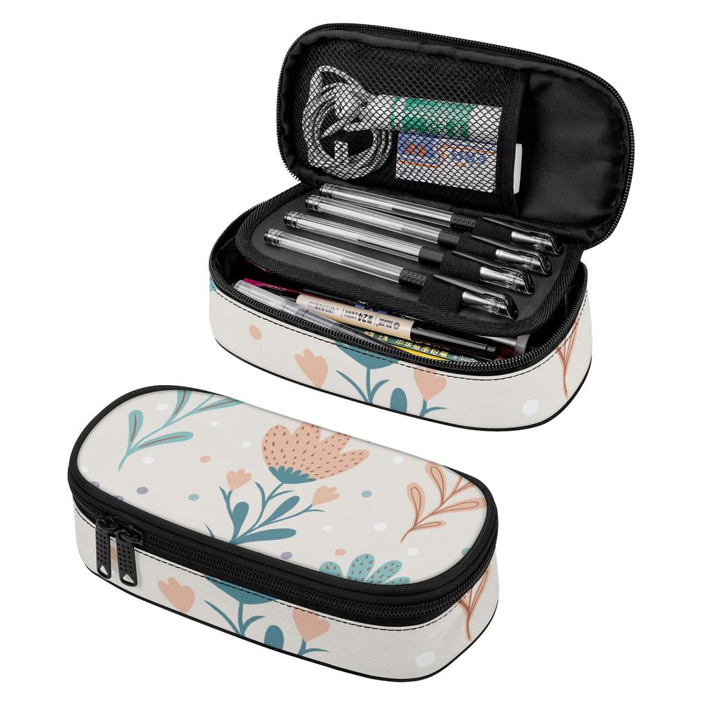Pen Case Smooth Zipper High Capacity 300D Polyester with Pen Slot Board Mesh Pocket and Large Storage Section for Boys Girls