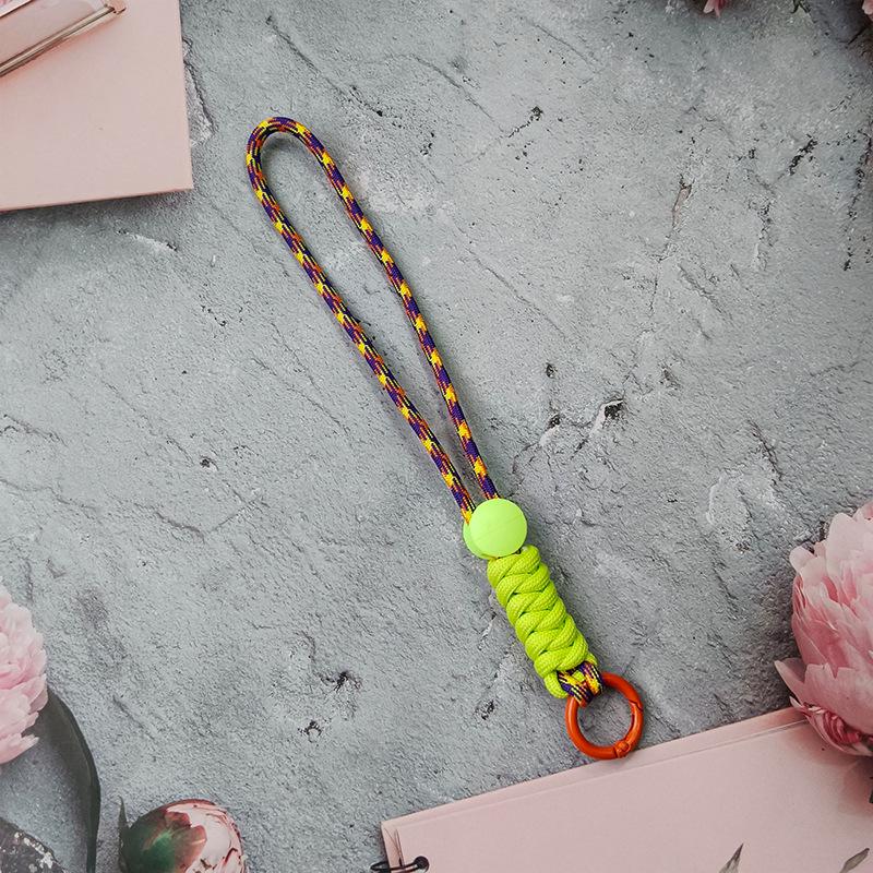 Colorblock Knotted Phone Lanyard: Creative Short Woven, Detachable, Anti-Lost Keychain Strap for Phone Cases