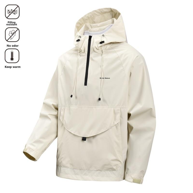 

Hooded Assault Suit Men s Half Zipper Pullover Top Windproof and Waterproof Versatile Sports Jacket XXXXL