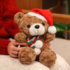 Cute Bear Plush Toy Christmas Dress Up Teddy Bear Scarf Hat Dress Up Comfort Doll To Give Children Birthday Gifts