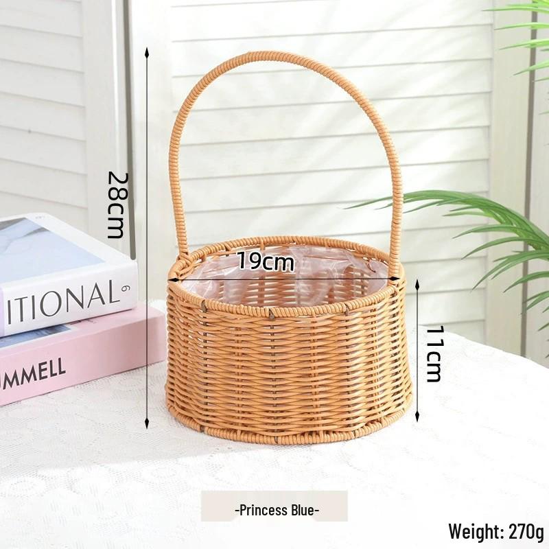 Handwoven Rattan Basket: Fruit, Picnic, Flower Tote for Festivals & Decor