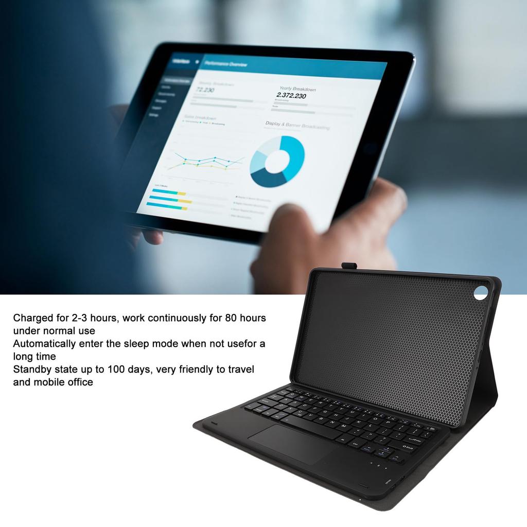 Max 11 Tastaturhülle, Drahtlose Abnehmbare Tastatur und Tablet Folio Ständer Schutzhülle mit Stifthalter für Max 11