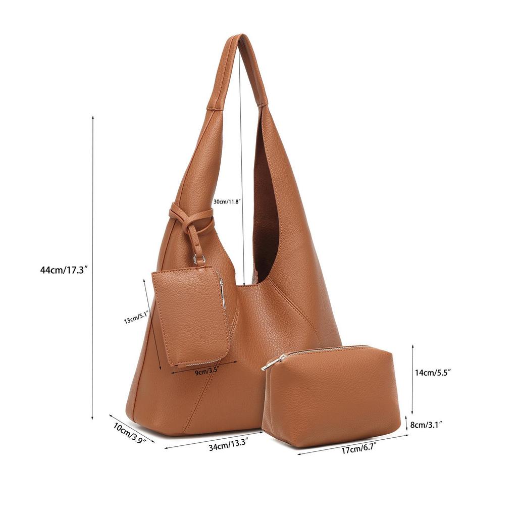 2022 Women's PU Handbag Set: European & American Style Crossbody and Shoulder Bag Trio