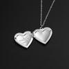 Unique Silver Color Photo Frame Pendant Necklace Carved Designs Heart-shaped Openable Locket Necklace Family Jewelry Gift