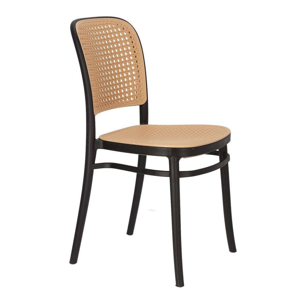 Antonio Plastic Chair, Black, Stackable
