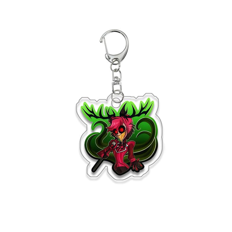 Anime for Hazbin Hotel Angel Dust Alastor Husk Charlie Morningstar Vaggie Acrylic Keychain Backpack Pendant Key Ring Decoration