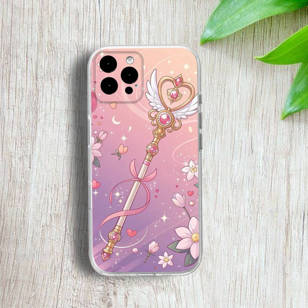 Cardcaptor-ES S-Sakura Phone Case For iPhone 17,16,15,14,13,12,11 Pro,Max,Plus,X,XS,XR,SE4,E Mini Transparent Soft Cover