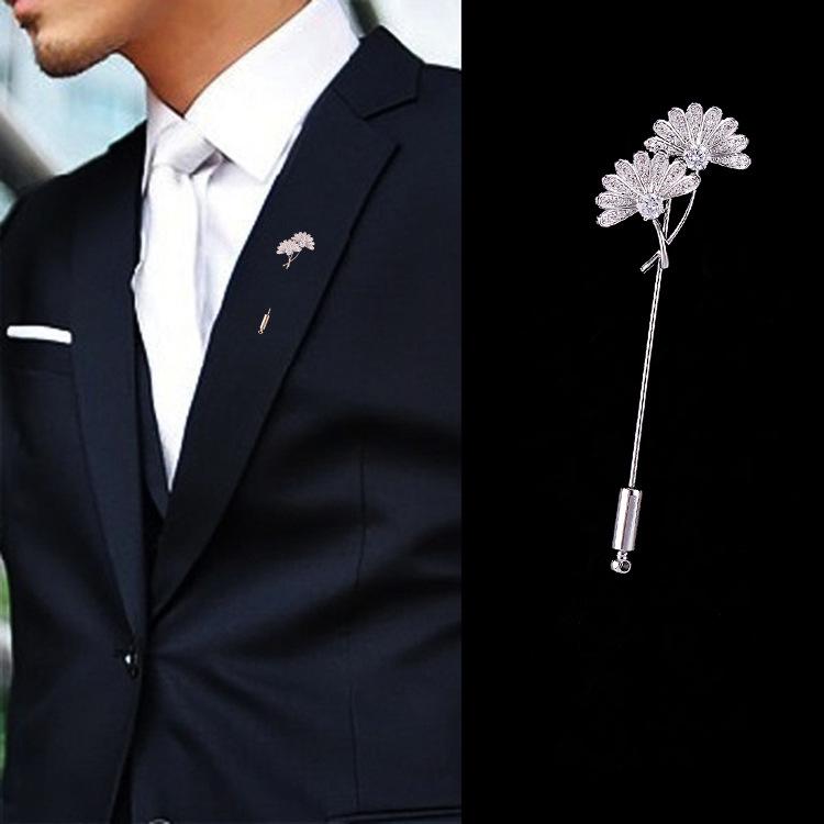 Ginkgo Leaf Zircon Brooch: Unisex High-Grade Crystal Pin